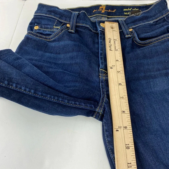 Seven 7 for all Mankind Womens Jeans Size 24 Mid Rise Roxanne Skinny Dark Wash - Picture 3 of 10